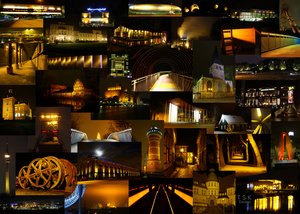 Foto-Collage: "Gelbe Nacht im Ruhrgebiet"