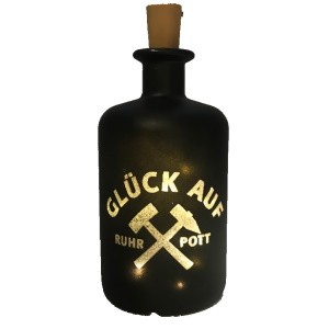 131980 Flaschenlicht: schwarz, Glück Auf!