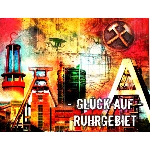 34170228 Leinwandcollage  - "Glück Auf - Ruhrgebiet"
