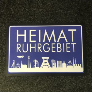 FM3006-B Fußmatte "Heimat-Ruhrgebiet" blau/weiß