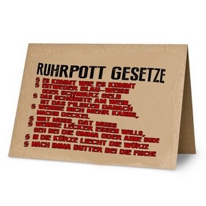 KLK3023 Klappkarte:Ruhrpott Gesetze