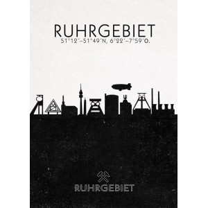 PK3106 Postkarte: Koordinaten Ruhrgebiet