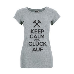 1410035.4 Graues T-Shirt Mädels "Keep Calm"