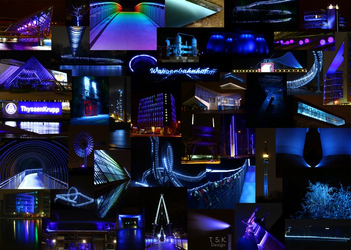 Foto-Collage "Die Nacht ist blau"
